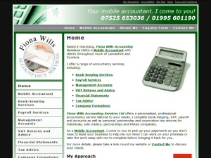 Screenshot - Fiona Wills Accountancy Services Ltd website