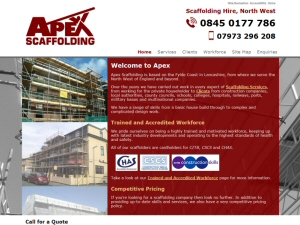 Screenshot - Apex Scaffolders website