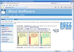 Screenshot - Bozz Software website