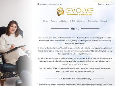Screenshot - Evolve Therapy website