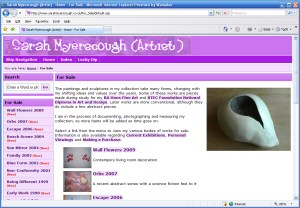 Screenshot - Sarah Myerscough (Artist) website