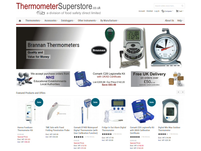 Screenshot - Thermometer Superstore website