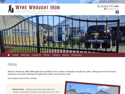 Screenshot - Wyre Wrought Iron website