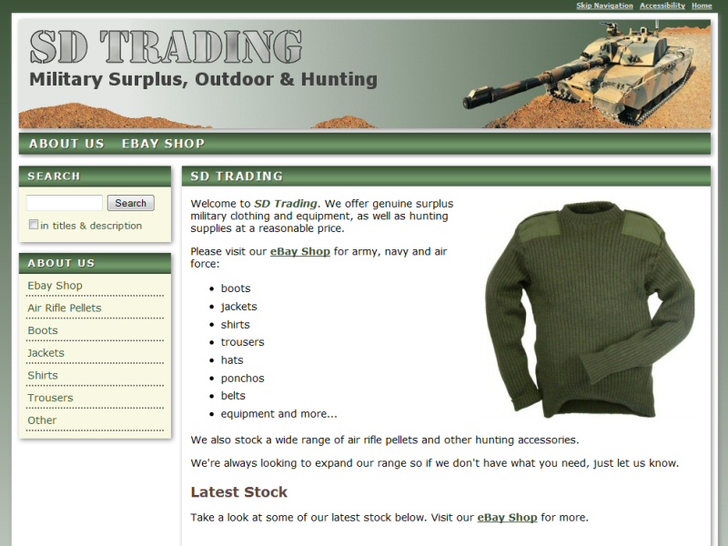 SD Trading Website, © EasierThan Website Design