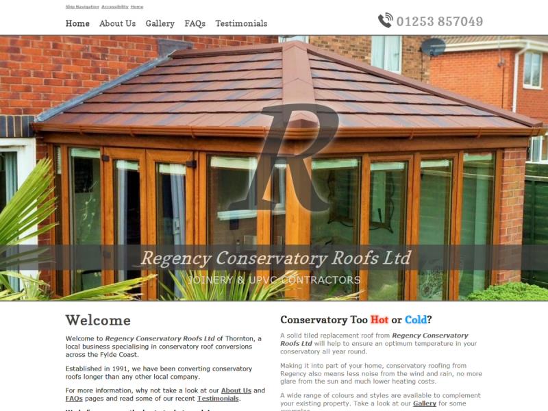 Regency Conservatory Roofs Ltd Website, © EasierThan Website Design