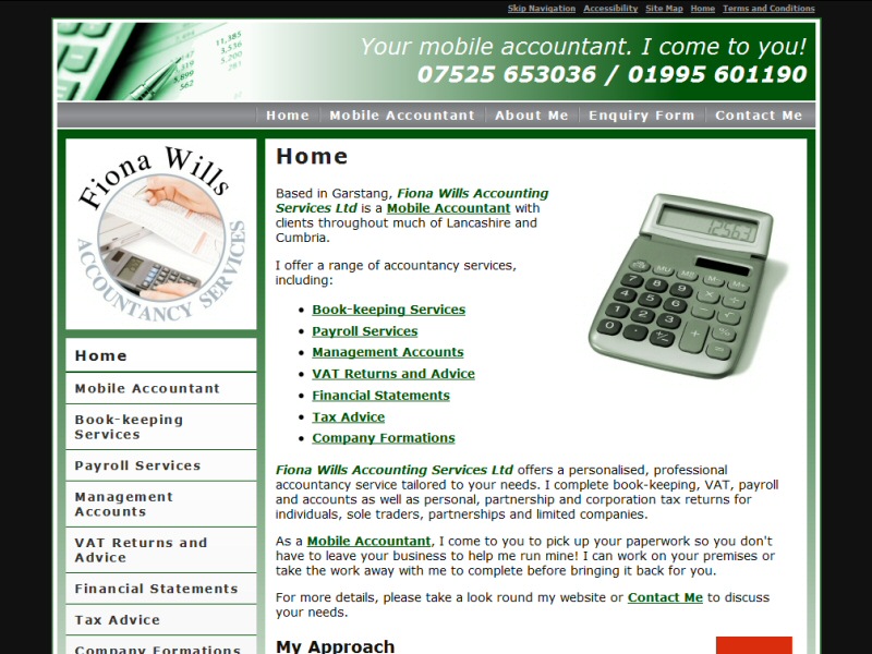 Fiona Wills Accounting Services Ltd Website, © EasierThan Website Design