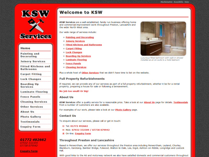 KSW Services Website, © EasierThan Website Design
